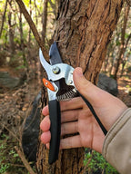 Saboten 7.9-Inch Bypass Pruning Shears, Fluorine-Coated High-Carbon Steel Blade, Ergonomic Non-Slip Grip Hand Pruner, Made in Japan, forest Originals