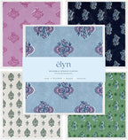 ELYN Swedish Dishcloths, Reusable & Washable Sponge Cloths, Absorbent Cleaning Paper Towels for Kitchen, Dishes, Counters and More, 5 Pack, Assorted Vintage Block Print Patterns