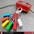 TRADESAFE Lockout Tagout Locks Set - 10 Red Aluminum Loto Locks, Keyed Different Lock Out Tag Out Padlocks, 2 Keys Per Lockout Padlock, OSHA Compliant