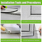 48in x 100ft Window Screen and Screen Door Mesh .Fiberglass Screen Doors for Patio and Window .for DIY Repair Or Reinstallation of Screens and Doors Gary