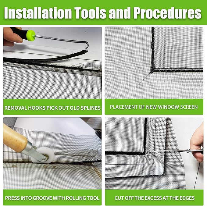 48in x 100ft Window Screen and Screen Door Mesh .Fiberglass Screen Doors for Patio and Window .for DIY Repair Or Reinstallation of Screens and Doors Black