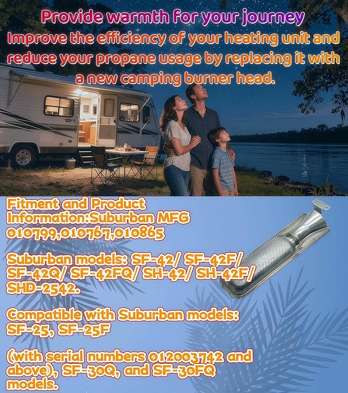 BGD 010799/010865/010767 Furnace Burner Assembly Tube and 232286 Single Probe Gas Furnace Igniters Electrode Fits Suburban RV Water Heater SF-Series SF-20/25/30/35/42