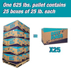 Arkwright Tshirt Box of Rags - 625 lb Pallet - Low Lint, Streak-Free Multipurpose Professional Cotton Cleaning Cloths for Stain, Paint, Wood, and Grease, White