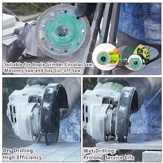 Diamond Porcelain Saw Blades - 9" Tile Blade 230MM Ceramic Cutting Disc with X Teeth Turbo Mesh Rim for Ceramic Tile Porcelain Granite Marbles