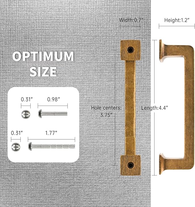 FILTA Cabinet Handles 3.75 Inch 10 Pack Antique Brass Cabinet Pulls for Kitchen Metal Drawer Pulls Modern Cabient Hardware Cupboard Handles