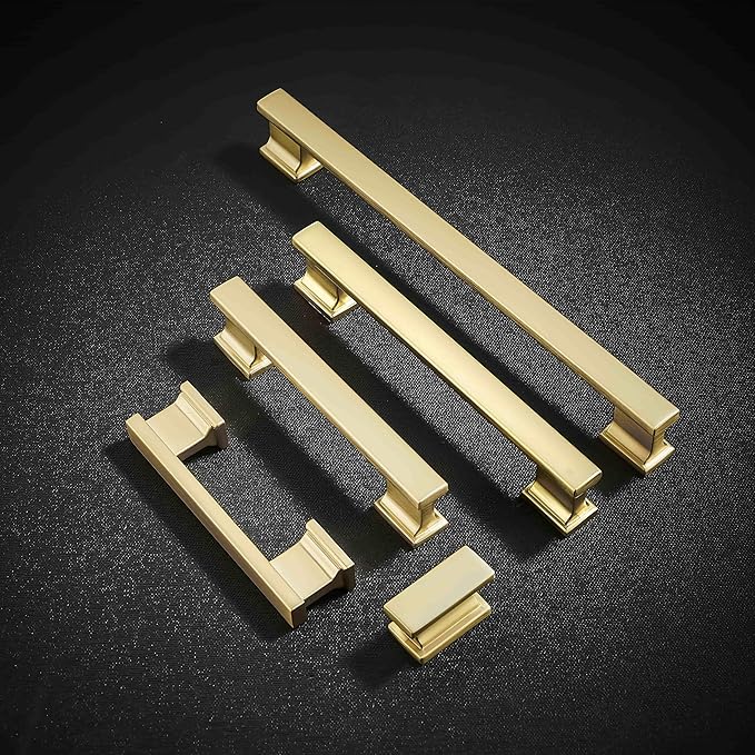 6 Pack 13.6 Inch Length|12.6 inch(320mm) Hole Center Brushed Gold Kitchen Cabinet Handles, Cabinet Pulls Kitchen Cabinet Hardware, Cupboard Pulls, Drawer Handles