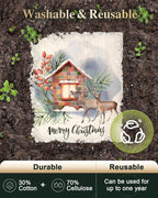 6 Pack Christmas Swedish Dishcloths for Kitchen - Reusable Dish Cloths for Washing Dishes Absorbent Cute Holiday Kitchen Towels Cleaning Sponge, Xmas Theme