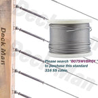 T316-Stainless Steel Adjustable Angle 1/8" Cable Railing Kit/Hardware for Wood Post，Marine Grade (10 Pack)