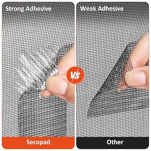 Black Screen Repair Tape, 2" X 180" (15FT) Window Screen Door Repair Kit, Strong Adhesive Fiberglass Patch Tape Mesh