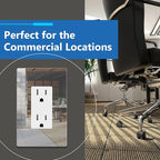 LIDER Decorator Wall Plate, Impact Resistant, Mirrored Acrylic, Plexiglass, Reflective Finish, Screwless Light Switch/Outlet Cover, UL Listed, Mid-Size 1-Gang 4.88" x 3.11", Silver, 2 Pack