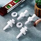 Jetec 32 Pieces Toilet Seat Screws Replacement Kit Plastic Bolts with Plastic Nuts and Washers Parts Kit for Fixing The Top Toilet Seat, White