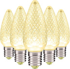 HLO Lighting Set of 500 Warm White C9 Faceted LED Christmas Light Bulbs for Indoor & Outdoor Use | Durable Replacement Bulbs