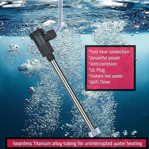 240V 3000W Immersion Water Heater for Pool & Hot Tub – Portable Electric Submersible Heater with Temp Control, Auto Shut-Off, and WiFi Timer for Baptism Pool, Above Ground Pool, and Bathtub