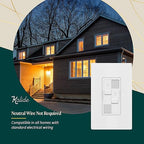 TOPGREENER Dual Load Dimmer Light Switch,Double LED Dimmer Switch, 1-Pole, No Neutral Required, UL-Listed, Wall Plate Included, White