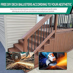 Black Metal Deck Balusters 32", Deck Railing and Indoor Stairs Railing,Hollow Rectangular Stair Railing with Screws for Deck Railing and Outdoor Porch-25Pack