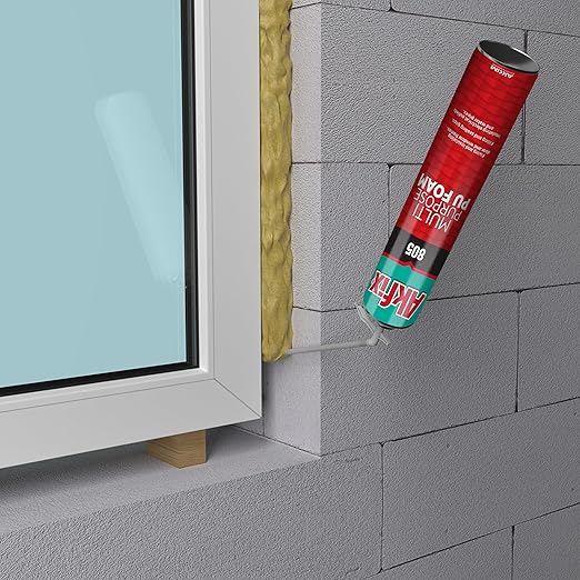 Akfix 805 Gap Filler Expanding Foam Sealant (12x25.3 Oz)- Gaps and Cracks Spray Insulation Can, Polyurethane Expanding Waterproof Sealant with Straw, for Window and Door | 25.3 Oz. 12 Pack