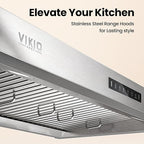 Range hood 36 inch,Stove Hood with Dual Motor 900 CFM,Vent Hood with 1.5 Sones Whisper-Quiet,Kitchen Exhaust Range Hood for Large Kitchen,GU10 LED Lights & Full-Sealed Cavity