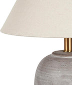 Nourison Home 23" Rustic Brown (Gray Undertones) Ceramic Pot Table Lamp for Bedroom, Living Room, Dining, Home Office, Entryway