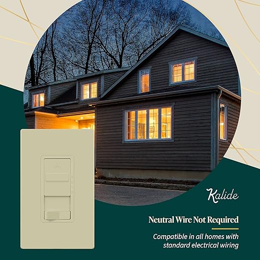 TOPGREENER Kalide Light Switch and 3-Speed Ceiling Fan Control Combo, in Wall Light and Fan Combination Switch, Single Pole, 2.5A, 720W, Neutral Wire Not Required, TGSFS3-I, Ivory