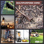 Iron Forge Cable 2 Prong Outdoor Extension Cord 10 ft, 16/2 SJTW 10 Foot Brown Extension Cord, Weatherproof - Great for Outdoor Lights, Deck, Patio