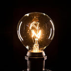 Hometown Evolution, Inc. 25 Foot C9 Commercial Exterior Globe String Lights with 20 G50 2 Inch Clear Bulbs (White Wire) for Weatherproof Heavy Duty Vintage Outside Lighting