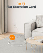Flat Plug Extension Cord 10 FT, TESSAN Surge Protector Power Strip with 4 AC Outlets 1 USB C and 2 USB A Ports, 900 Joules Protection, Multiple Wall Outlet Extender Suitable for Home Office Dorm