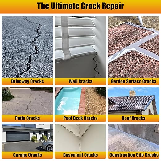 Concrete Crack Filler, 4 PCS Self Leveling Cement Crack Sealant, Quick-Drying Sealing Adhesive Repair Sealer for Driveways, Sidewalks, Patios, Waterproof Outdoor Joint Caulking Glue, Gray