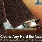 Heavy Duty XL Brown Scouring Pad 5 Pack. 10 x 4.5in Large Multipurpose Nylon Scrubbing Sponges. Clean Bathrooms, Kitchens, Counters and Floors to Erase Grime and Make Surfaces Sparkle