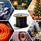 Extension Electrical Wire18/2 SPT-2W Bulk Lamp Cord, 300-Volt 18-Gauge, 250-feet Spool, Black,UL Listed