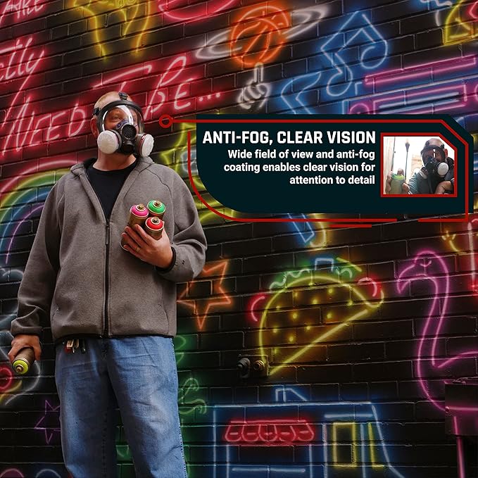 Parcil Distribution Gas Mask Survival Nuclear and Chemical Full Face Respirator - Organic Vapor & Particulate - CE Tested