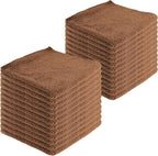 Microfiber Cleaning Cloths,24 Pack, 16"x16", All-Purpose, Softer, Highly Absorbent, Lint-Free, Reusable, Washable Pro Towels, Brown, for House, Kitchen, Bathroom, Car, Office
