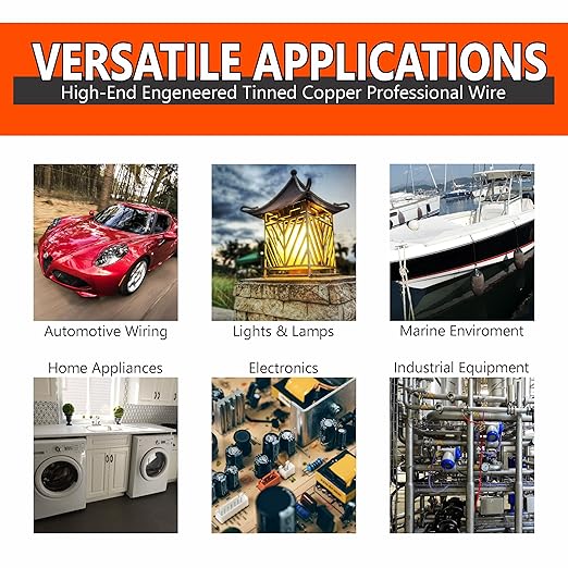 National Wire&Cable - 10/2 Tinned Copper Professional Wire (100 Feet) 10 AWG Gauge Stranded PVC Cord - 2 Conductor Electrical Wire - Made in USA - CL Rated/ETL Listed - Automotive, Low Voltage Cable