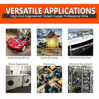 National Wire&Cable - 14/2 Tinned Copper Professional Wire (500 Feet) 14 AWG Gauge Stranded PVC Cord - 2 Conductor Electrical Wire - Made in USA - CL Rated/ETL Listed - Automotive, Low Voltage Cable