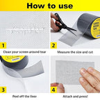 Black Window Screen Repair Tape, 2 in X 8.5 FT, Screen Repair Kit for Windows or Doors, Strong Adhesive Patch Kit Fiberglass Mesh Tape