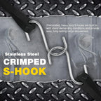 Bungee Cords with Hooks 21" 50 Pack, Heavy Long Duty Rubber Tarp Straps with Crimped S Hooks for Securing Cargo, Tarps in Extreme Weather, Max Stretch 1.5X & Max Load Capacity 185 LBS