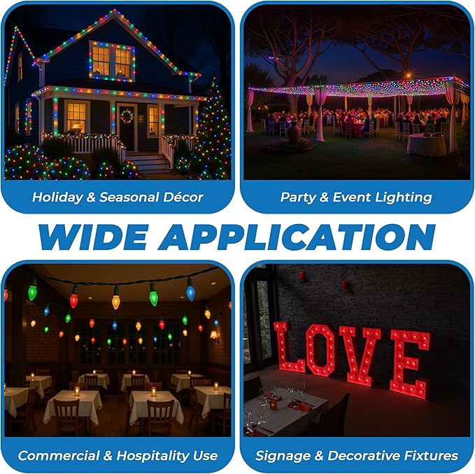 OHLECTRIC Night Light Bulbs (24 Pack – Red), 7 Watt Mini Bulbs – E12 Candelabra Base, Non-Dimmable, 120 Volts – C7 Night Light Lamp Replacement Bulb for Salt Lamps, Window Candles, Holiday Decor