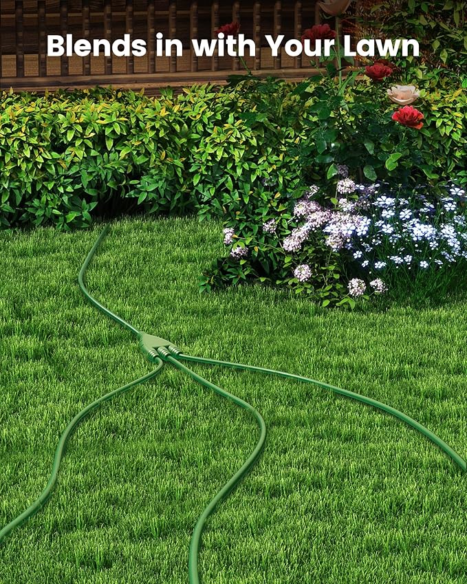 SURAIELEC Outdoor Extension Cord with Multiple Outlets, (5+5+5+5) 20FT Total,10FT End to End, 1-3 Multi Plug Splitter, 16/3C SJTW, for Landscape, Christmas Lights, Halloween Decorations, Green