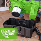 Greenworks 24V Brushless 3 Gallon Cordless Wet/Dry Shop Vacuum with with Hose, Crevice Tool, Floor Nozzle, 4.0Ah Battery and Charger Included
