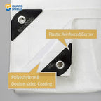 GUARD SHIELD Tarps Heavy Duty Waterproof 10x20 Feet White Poly Tarp Cover Outdoor Thick UV Resistant Tarpaulin with Grommets 10mil (2-Pack)