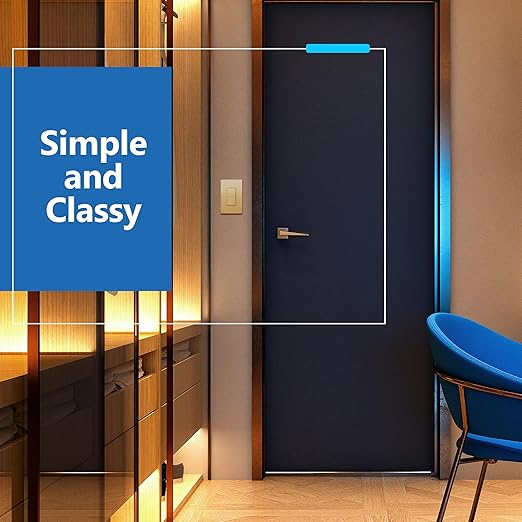 LIDER Minimalist Design Matte Finish Lighted Double Switch with Screwless Wall Plate, Combination Frameless Decorator Switch with Locator Light, Ground Terminal, Single Pole, 15A 120V, UL Listed,Gold