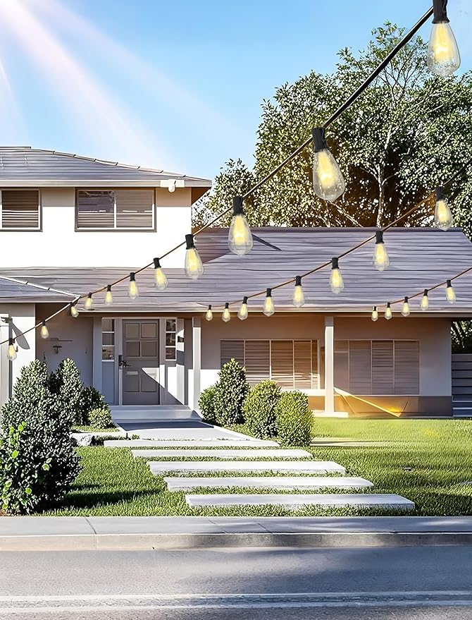 ST38 Replacement Bulbs 10-Pack - 7W E12 Candelabra Base Clear Glass Light Bulbs, Vintage Incandescent for Outdoor String Lights, Patio, Garden Decor