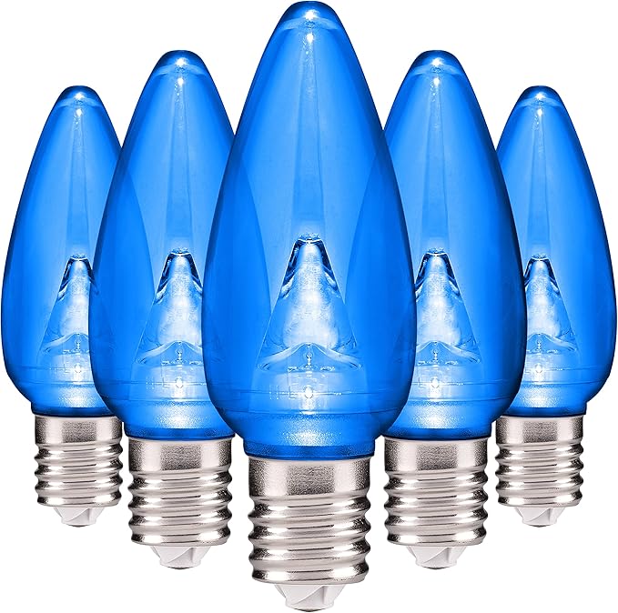 HLO Lighting Smooth C9 Christmas Lights | Blue LED Bulbs for Indoor & Outdoor Christmas Decor | Set of 500