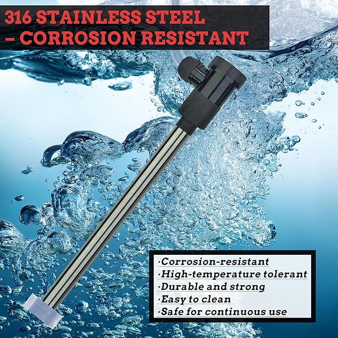 2000W Above-Ground Pool 316SS Immersion Water Heater with Wifi Timer & Temp Control – Portable Submersible Heater for Hot Tub, Baptismal Pool, Inflatable Pool, Baptistry, Bucket and Bathtub