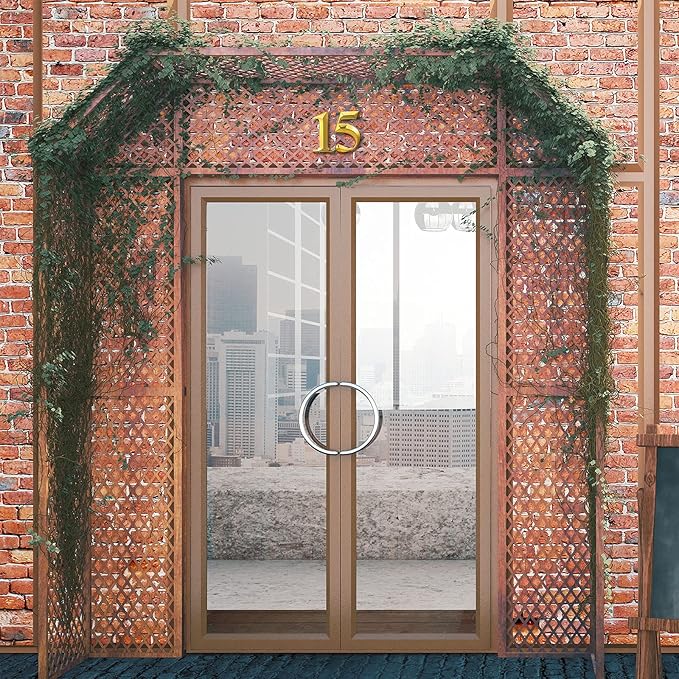 Jetec 10 Pcs House Numbers 3D Door Mailbox Numbers 0-9 Self Adhesive House Door Street Address Stickers for, Apartment, Office, Hotel Room, Mailbox Signs(4 x 2.5 Inches,Gold)