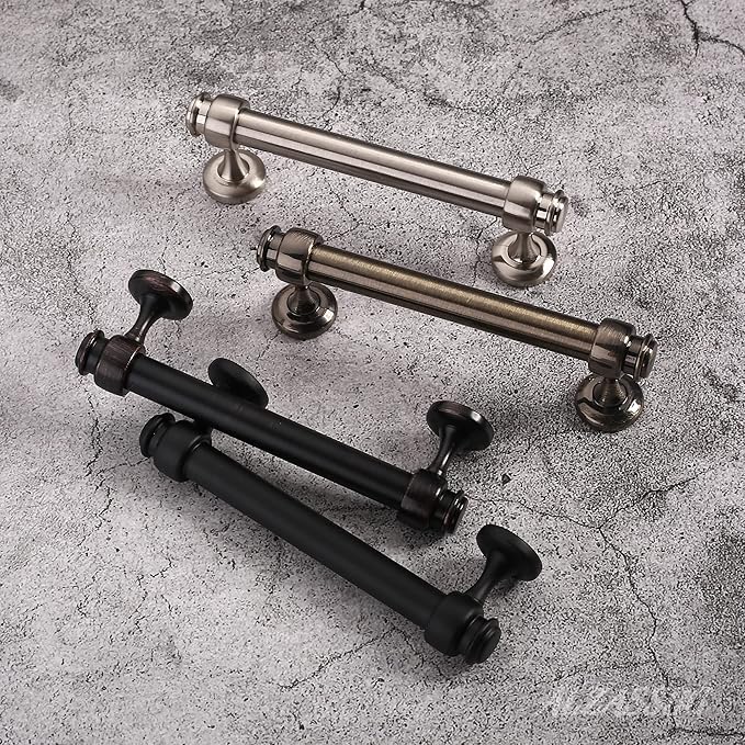 Alzassbg 10 Pack Brushed Satin Nickel Cabinet Pulls, 4 Inch(102mm) Hole Centers Cabinet Handles Kitchen Hardware Straight Bar for Cabinets and Drawer AL3082SN