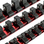 ARES 70204-3-Piece Aluminum Socket Organizer - 1/4-Inch, 3/8-Inch, and 1/2-Inch Drive Socket Rails Hold 48 Sockets and Keep Your Tool Box Organized