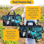 Garden Tool Bag Organizer – 13 Pocket Heavy-Duty Gardening Tote with 7 Outer & 6 Inner Compartments, Anti-Slip Base, Adjustable Shoulder Strap & Belt – Garden Organizers and Storage (Green)