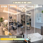 LAMPHOME 24-Pack of 8-Inch Slim LED Recessed Lights with Junction Box, Adjustable Color Temperatures (2700K-5000K), 18W Equivalent to 125W, Dimmable, 1600LM Brightness - ETL and Energy Star Certified