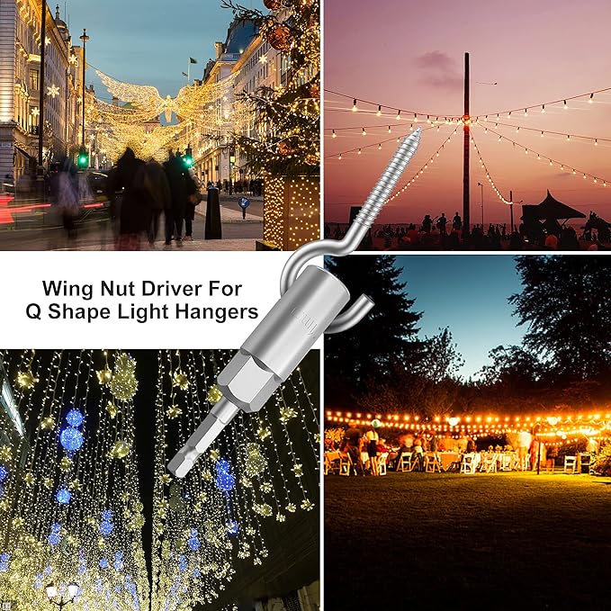 2 Pack 1/4" Hex Shank，Power Wing Nut Driver Set,Slot Wing nuts Drill Bit Socket Wrenches Tools Set, Drills Bits for Panel Nuts screws eye C hook bolt (2 Pack 2 Size （12mm,18mm）)