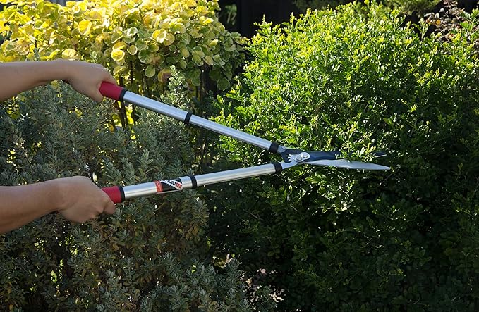 Kimura® Pro Telescopic Garden Shears - Premium Hedge Shears, Patented Gearing Technology, Lightweight Extendable Aluminium Handles, Japanese SK5 Steel Blades, Heavy Duty Gardening Shears - 650-850mm